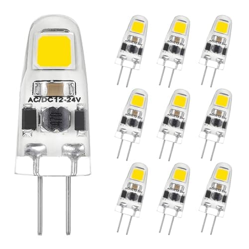 Image of I-SHUNFA G4 LED Dimmable Bulbs Cool White 6000K,AC/DC 12-24V Light Bulb,1.2W Replaces 12W-15W Halogen Lamps,125LM Energy Saving LED Mini Bulbs,No Flickering,Pack of 10
