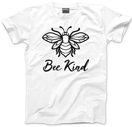 Image of HotScamp Bee Kind Kids T-Shirt - Be Kind World Mental Health Day Positivity It's Ok Bumblebee - 3-4 Years White