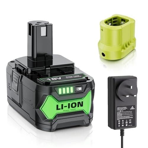 Image of 5000mAh/5.0Ah 18V P108 Replacement Battery with Split Charger for Ryobi One+ Battery, Compatible with P108 P104 P105 P106 P107 P109 RB18L50 RB18L40 RB18L25 RB18L50 RB18L25 with LED Indicator