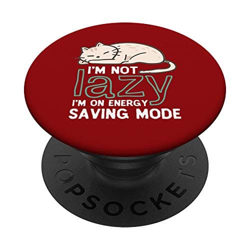 Image of Funny Sleeping Nap Cat I'm Not Lazy On Energy Saving Mode PopSockets PopGrip: Swappable Grip for Phones & Tablets