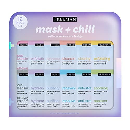 Image of Freeman Limited Edition Mask & Chill Self Care Skincare Mask Holiday Kit, Face Masks To Exfoliate, Hydrate, Relieves Stress, and Refines Pores, Facial Mask Variety, 12 Piece Gift Set