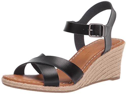 Image of Amazon Essentials Women's Espadrille Wedge Sandal, Black, 9 UK