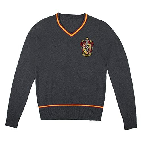 Image of Cinereplicas - Harry Potter - Pull Hogwarts - V-Neck Grey - Gryffindor - Medium