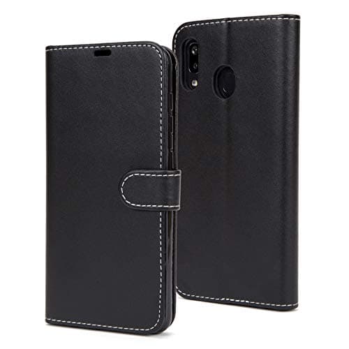Image of AMAZE!UK For Samsung Galaxy A20e Case Cover Leather Flip Protective Wallet Style Book Magnetic Stand for Samsung A20e Phone Case Black