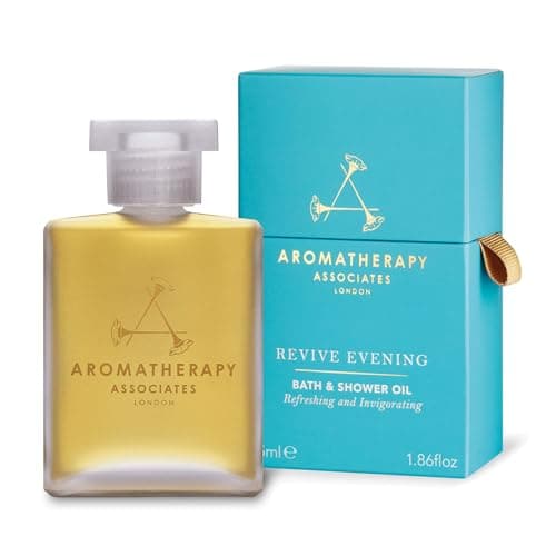 Image of Aromatherapy Associates Bath and Shower Oil, Luxury Spa, Natural Bath, Bath Oil, Vegan, Cruelty Free, Environment Friendly (55 ml (Pack of 1), Revive Evening Bath and Shower Oil)