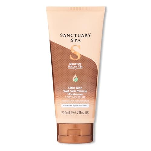 Image of Sanctuary Spa Ultra Rich Wet Skin Miracle Moisturiser, No Mineral Oil, Cruelty Free and Vegan In Shower Moisturiser, 200ml, Orange