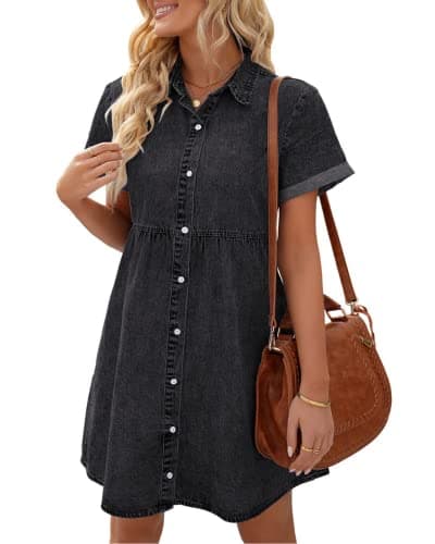 Image of Vetinee Black Dresses for Women UK Ladies Dress Women's Summer Dresses Vintage Black Size Medium Fits UK Size 12 - UK Size 14