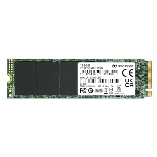 Image of Transcend MTE110S 128GB NVMe PCIe Gen3 x4 SSD, Read/Write up to 1,500/550 mb/s with 3D Nand Flash TS128GMTE110S