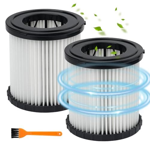 Image of 2 Pcs DCV580H DCV581H Vacuum Replacement Filter Compatible with DeWalt DCV5801H 20V MAX Battery Wet Dry VAC Vacuum Filter, Reusable and Washable