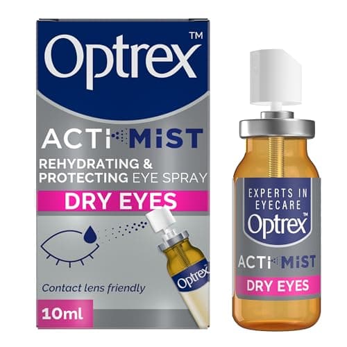 Image of Optrex Actimist, Dry Eyes, 10ml, Rehydrating & Protecting Eye Spray ,Instant, Long-Lasting relief, Dual Action Relief For Tired, Dry Eyes, Treatment For Discomfort And Fatigue, Easy to Apply