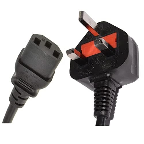 Image of Mytlp Mains Lead 1.8m IEC Kettle Lead Power Cable 3 Pin Plug PC Monitor C13 Cord 13 AMP For TV, PC, Monitor, Plug, Printers Power Cord