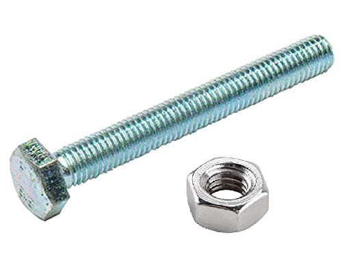 Image of Merriway BH02281 (4 Pcs) Steel Hex Head Bolts with Nuts M6 x 70mm Bright Zinc Plated - Pack of 4 Pieces
