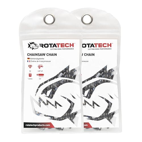 Image of Rotatech x2 (Two) Genuine Chainsaw Chains 3/8" 1.3mm 52 Links 35cm Fits Oregon, Bosch, Dollmar, Hitachi, Echo, Einhell, Makita, Husqvarna and others