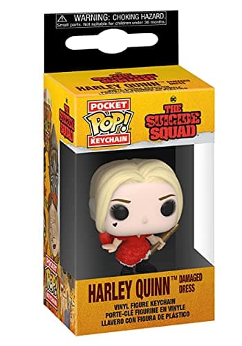 Image of Funko Pop! Keychain: TSS - Harley Quinn - (Damaged Dress) - Suicide Squad 2 Novelty Keyring - Collectable Mini Figure - Stocking Filler - Gift Idea - Official Merchandise - Movies Fans
