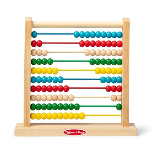 Image of Melissa & Doug Abacus - Classic Wooden Educational Counting Toy With 100 Beads Abacus Toy for Kids Maths for Ages 3+