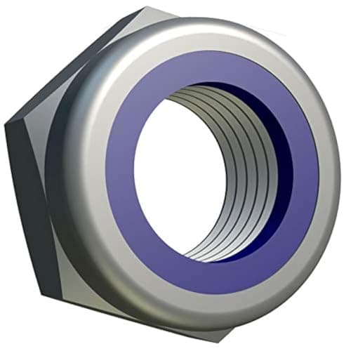 Image of M20 Zinc Plated Alloy Steel Lock Nut with Nylon Insert Locknut Hex for Bolt, Zinc Plated Finish - Locking Stop Nuts ISO 10511 DIN 985 (Pack of 1) (20mm Ø)