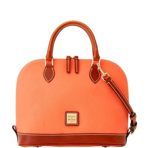 Image of Dooney & Bourke Handbag, Pebble Grain Medium Mail Satchel, Coral, One Size