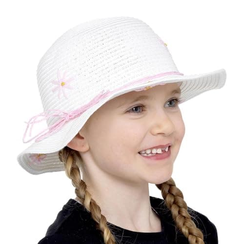 Image of A2Z 4 Kids Straw Hat Summer Beach Sun - Straw Hat AZ4667 Pink One Size