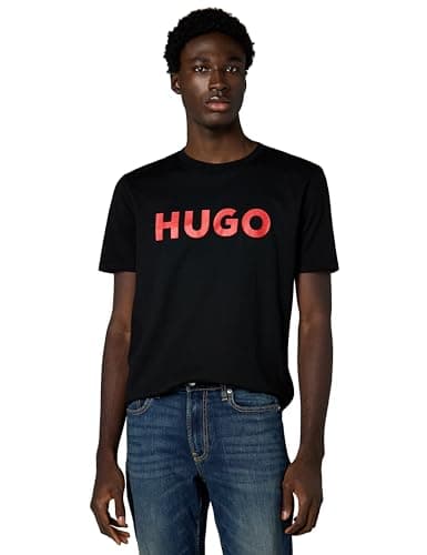 Image of HUGO Men's Print Logo Short Sleeve T-Shirt, Black, Large