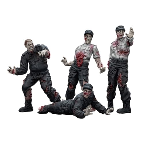 Image of JOYTOY Dark Source Zombie Figure Security Guards 1/25 Action Figure with Movable and Detachable Joints, Miniature Zombie Figurines for Halloween Display and Imaginative Play