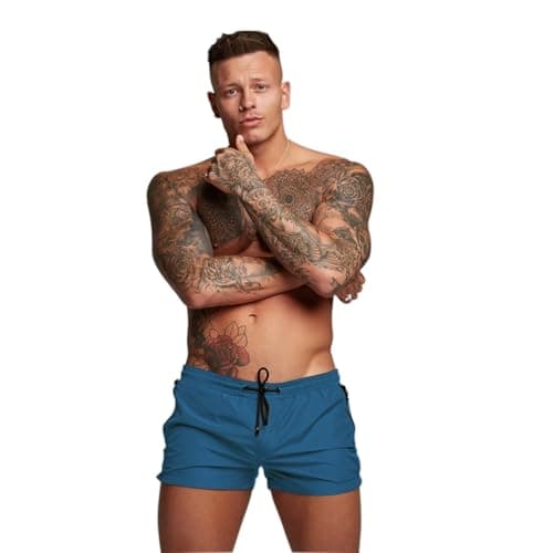 Image of Redqenting Men’s Swim Trunks Quick Dry Swim Shorts Board Shorts with Triangle Mesh Lining RoyalBlue
