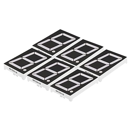 Image of PATIKIL LED Display Digital Tube, 6 Pack 7 Segment 10 Pin 1 Bit 1.9"x2.7"x0.5" Common Anode 5.4V LED Display Module for Electronic Driver Board, Red