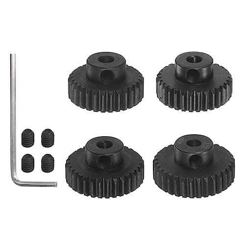 Image of sourcing map 48P Hardened Pinion Motor Gear Set 4pcs 29T 30T 31T 32T Fit 1/8 Inch RC Motor Shaft 48 Pitch Gears for RC Car, with Hex Key