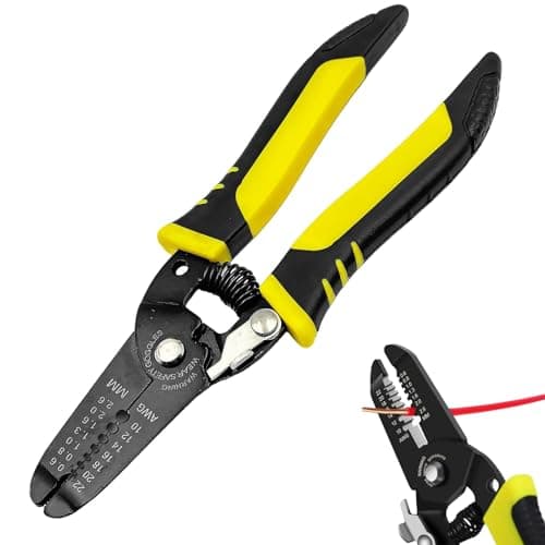 Image of ASIRYVA 10-22 AWG Multi Gauge 7" Precise Wire Strippers, Cable Stripper Tool, Cable Stripper with Safety Lock