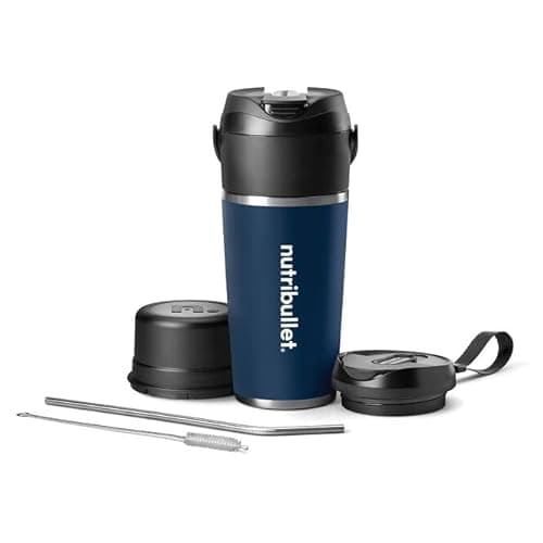 Image of nutribullet Flip Portable Blender with Insulated Cup, Cordless, Matte Indigo, NBPB50350IND