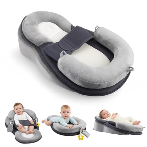 Image of Baby Wedge Pillow for Newborn, Baby Feeding Pillow Anti Overflow Feeding Pillow for Reducing Spit-Up, Safety Nursing Pillow, Baby Lounger Reflux Wedge Breastfeeding, Removable Top and Bottom (1)