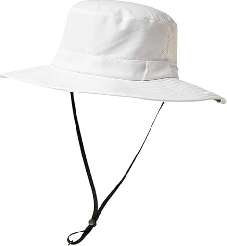 Image of TOP-EX UPF 50 Summer Men's Sun Hat with Wide Brim Bucket Hat - Sun Protection Waterproof Safari Hats for Hiking Fishing Walking Travel, Breathable Foldable Outdoor Hats for Big Heads, White L/XL