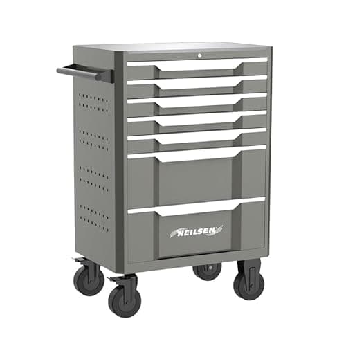 Image of Neilsen CT6939-27” 7-Drawers Roller Cabinet Toolbox with Stainless Steel Top, Central Locking System, Heavy Duty Ball Bearing Slides