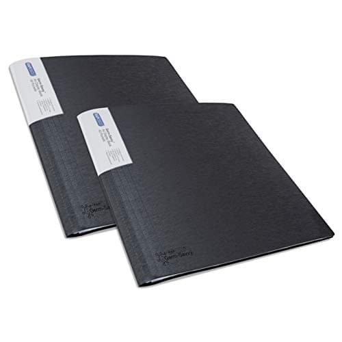 Image of Rapesco 1644 Presentation Folder with Antibacterial Protection, 40 Pockets, A4, Black, Pack of 2