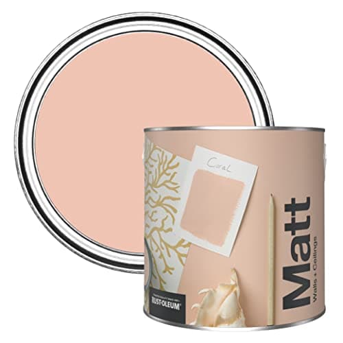 Image of Rust-Oleum Colours Matt Emulsion Wall and Ceiling Paint - Coral 2.5L