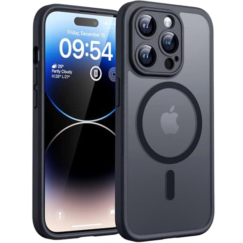 Image of TOCOL for iPhone 14 Pro Max Case, Fit for MagSafe, Upgraded Full Camera Protection, Magnetic Shockproof Slim Translucent Matte for 14 Pro Max Case (Black)
