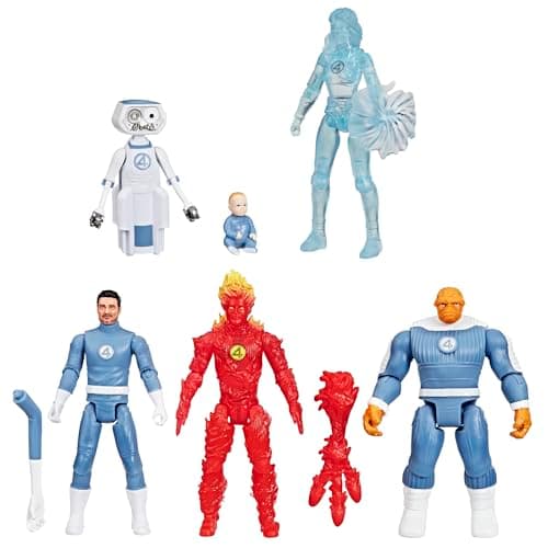 Image of Marvel Studios The Fantastic Four Epic World of Action Marvel’s First Family Collection 6-Figure Set, Blue, Orange, Flame