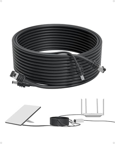 Image of Steinwhale 2-in-1 Power & Ethernet Cable 33ft/10m for Starlink Mini, Shielded DC Power + RJ45 Ethernet Replacement, Stable & Fast Wired Network for Laptop, Weatherproof Outdoor Use
