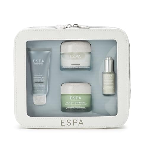 Image of ESPA Tri-Active Regenerating Visible Results Skin Regime Set Worth over £169 | Age-defying Skincare Gift Set with Cleansing Balm, Plumping Cream, Bio-Retinol Serum & Resurfacing Mask