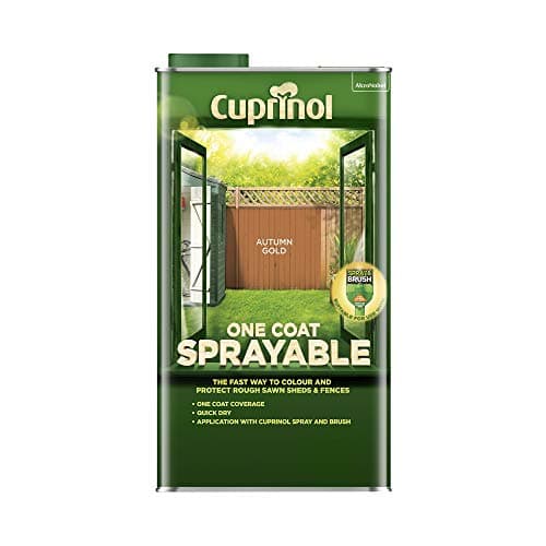 Image of Cuprinol 5 Litre One Coat Sprayable Fence Treatment Autumn Gold