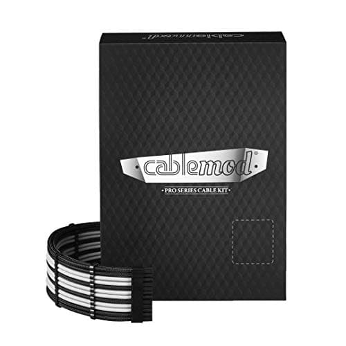 Image of CableMod CM-PCSI-FKIT-NKKW-R PRO ModMesh C-Series AXi HXi & RM Cable Kit - Black/White - (>) +}