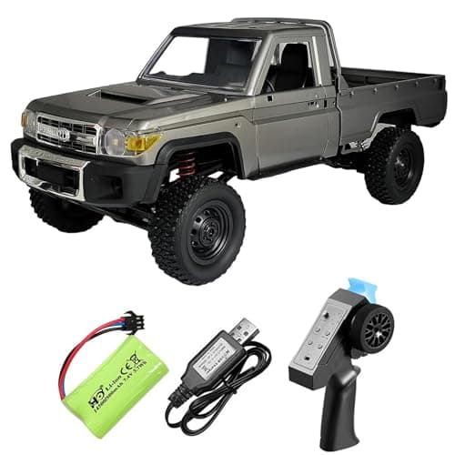 Image of ARRIS 1/12 Scale RC Crawler, MN-82P RTR RC Truck LC79 4x4 Off Road Vehicles 2.4GHz RC Rock Car with LED Lights, 7.4V 1200mAh Battery for Adults Hobby Toys (Grey)