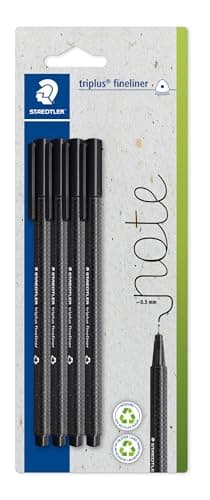 Image of STAEDTLER Fineliner Pens - triplus - Black Ink - Pack of 4, 334-9 BK4