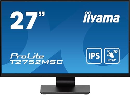Image of iiyama ProLite T2752MSC-B1 27 Inch Full HD 10-Point IPS LED Screen Capacitive Multitouch HDMI DP USB3.2 7H Anti-Fingerprint Black