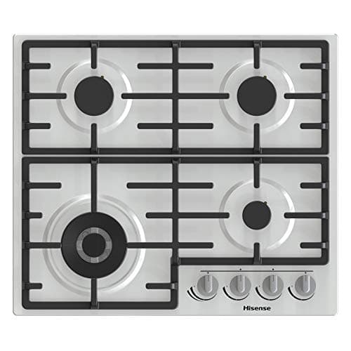 Image of Hisense GM773XF 75cm 5 Burners Built-in Gas Hob with Easy Clean Surface, Wok Burner - Stainless steel
