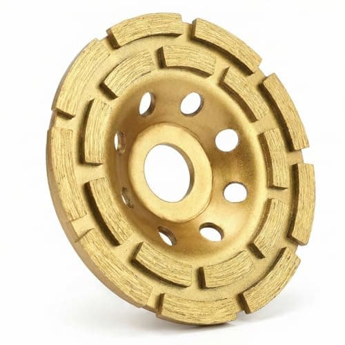 Image of QWORK diamond cup, grinding disc, grinding wheel, 115 mm x 22.2 mm for concrete, plaster, granite, resin, tile adhesives, natural stone, etc