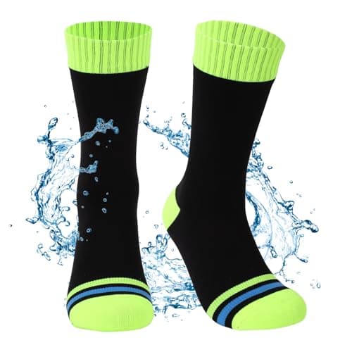 Image of BBXWANG Unisex Waterproof Socks (UK, Alpha, M, Regular, Regular, Green Black)