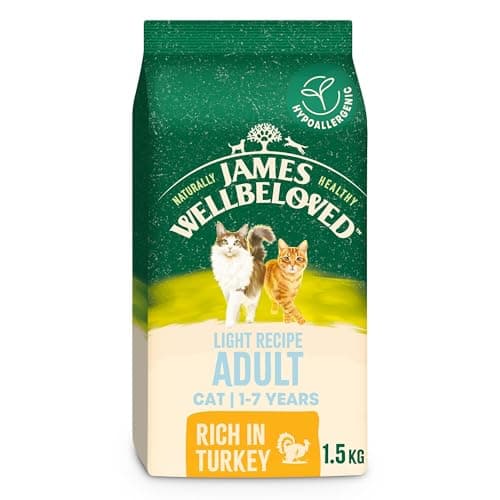 Image of James Wellbeloved Hypoallergenic Light Dry Cat Food for Adult Cats Turkey 1.5 kg