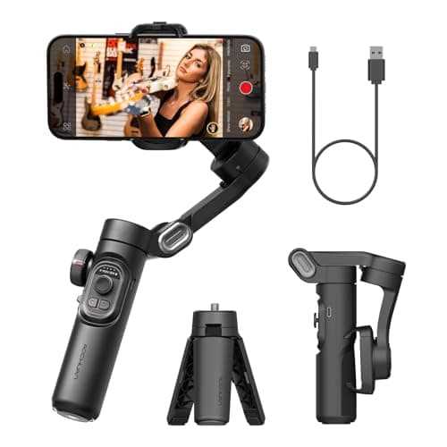 Image of AOCHUAN Phone Gimbal Stabilizer 3-Axis Smartphone Foldable Handheld Gimbal for iPhone with Focus Wheel TikTok YouTube Vlog Stabilizer for iPhone16 15 14 13 12 Pro Max Android, AOCHUAN Smart XE