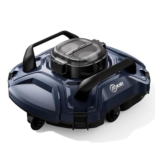 Image of DKIEI Automatic Pool Cleaners, 5000mAh Cordless Robotic Pool Vacuum for Ground/In-ground Pools, 180mins Runtime, Self-parking, Slope and Waterline Cleaning, Powerful Suction Pool Clean, Dark Blue