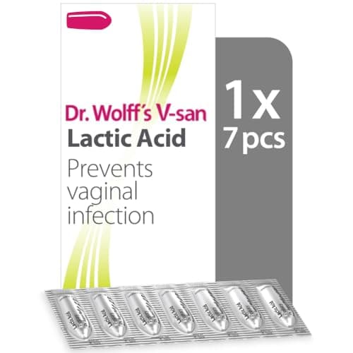 Image of Dr. Wolff's V-san Lactic Acid Pessaries for Prevention of Vaginal Infections 7 pcs | Restore and Maintain Natural Vaginal Health and Vaginal ph | Prevent reoccuring Vaginal infections | Hormone-Free